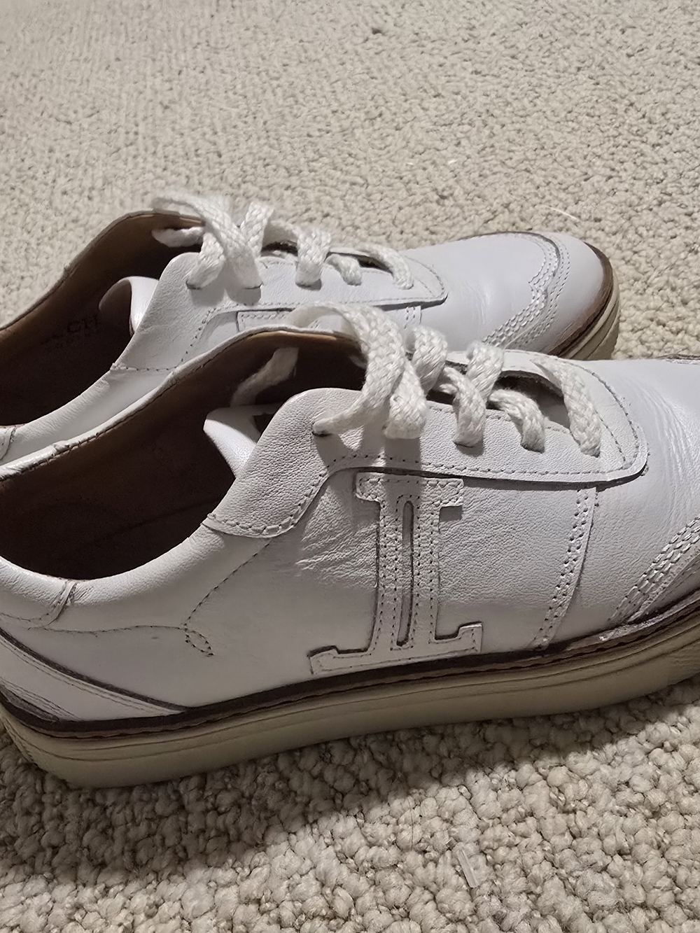 Lucchese White Leather Women’s Low-Top Sneakers - Picture 2 of 6